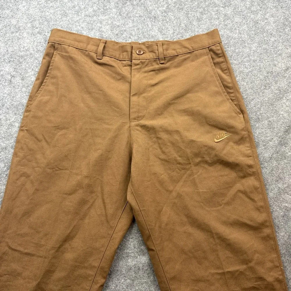 Nike Club Chino Pants Mens 34x30 Tan Canvas Straight Casual Trousers FZ5770